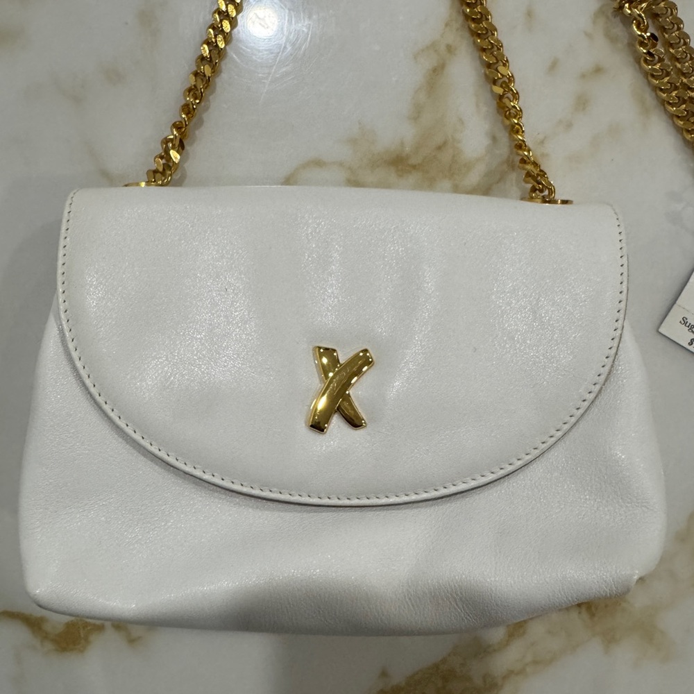 Paloma Picasso White Shoulder Bag with Gold Chain - Picture 3 of 9